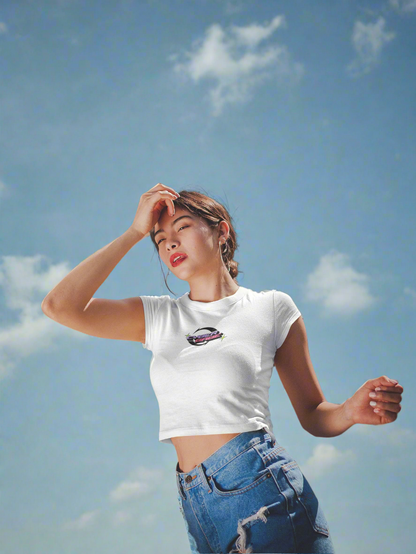 Cyber Babe Graphic Printed Crop Tee Y2k Edition
