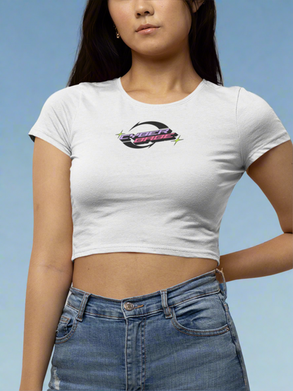 Cyber Babe Graphic Printed Crop Tee Y2k Edition