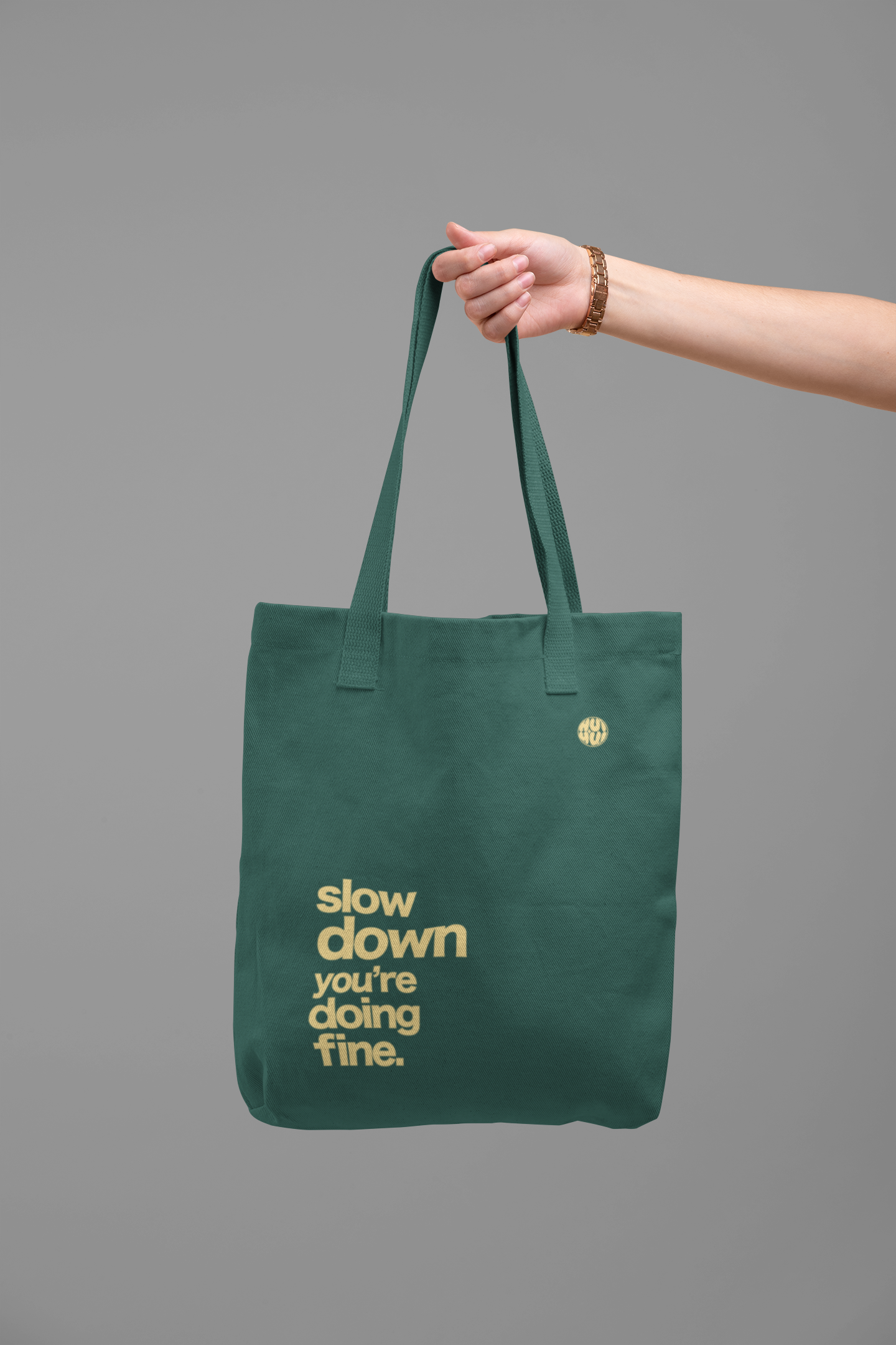 Slow Down (Word Minimalism huihui Zipper totebag)